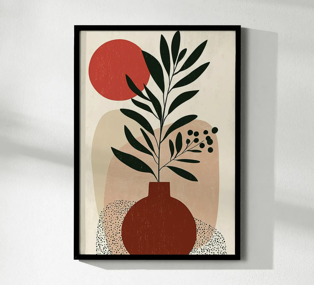 Boho botanico astratto - Toni della terra e sole rosso carta hahnemühle da vintagepod