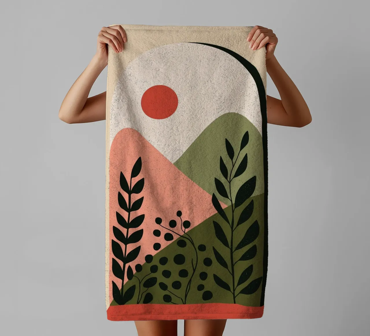 Abstract Archway Landscape - Boho Desert Scene towel by vintagepod