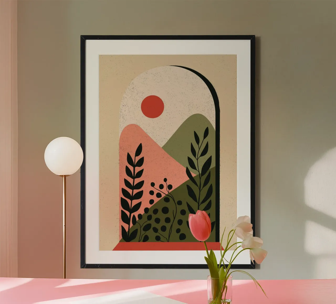 Paesaggio astratto ad arco - Scena del deserto Boho poster da vintagepod