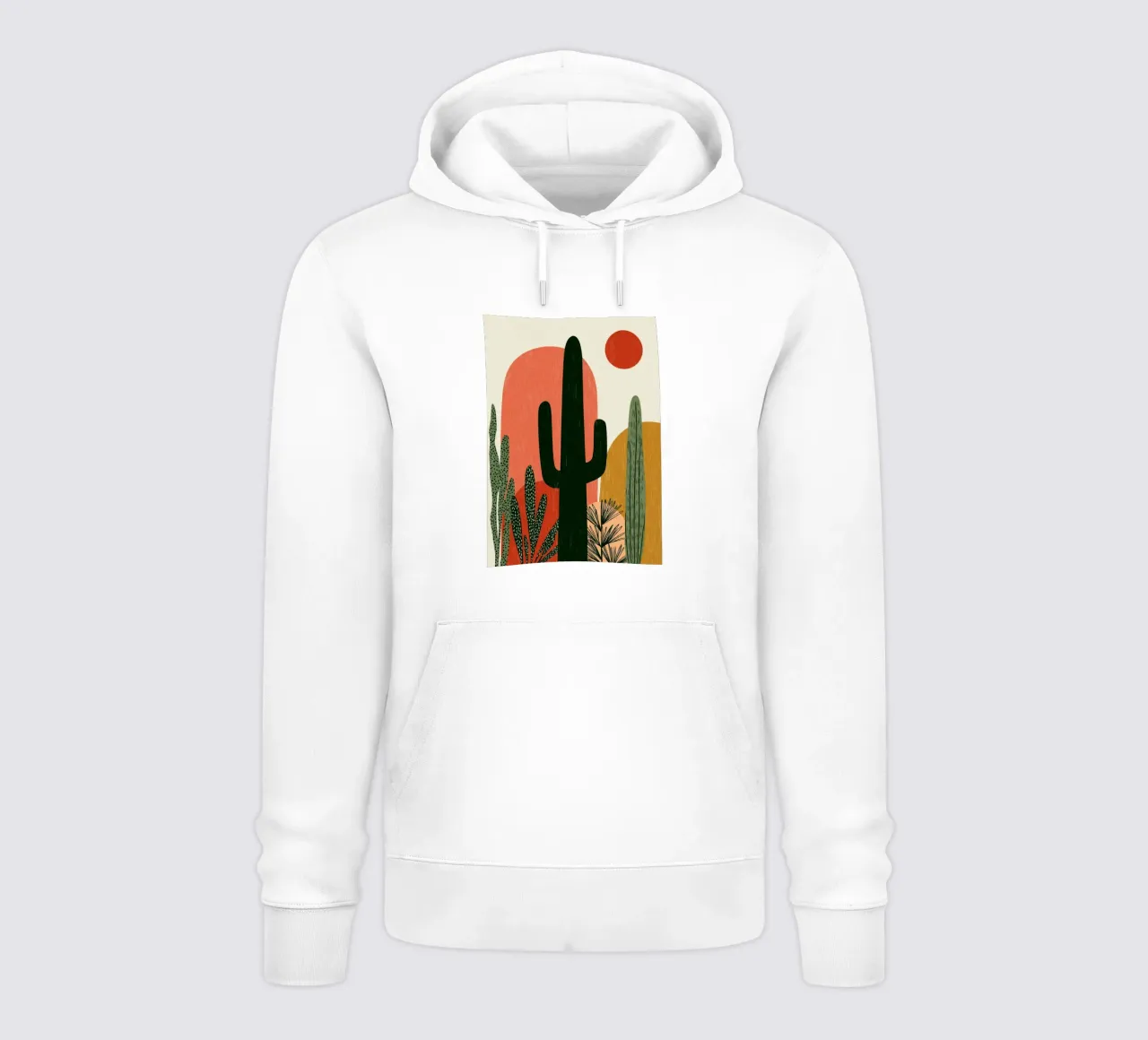 Paesaggio astratto di cactus del deserto - Arte solare Boho felpa con cappuccio da vintagepod