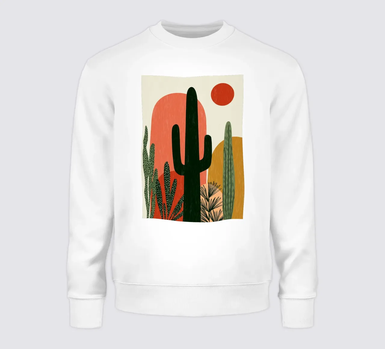 Paysage abstrait de cactus du désert - Boho Sun Art sweat de vintagepod