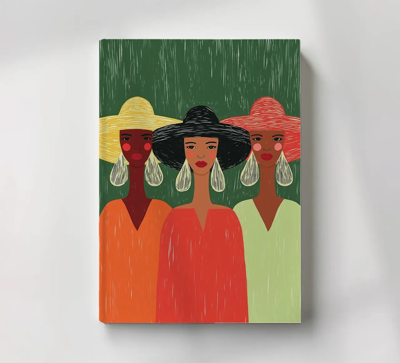 Tres mujeres con estilo - Sombreros atrevidos y boho chic cuaderno de vintagepod