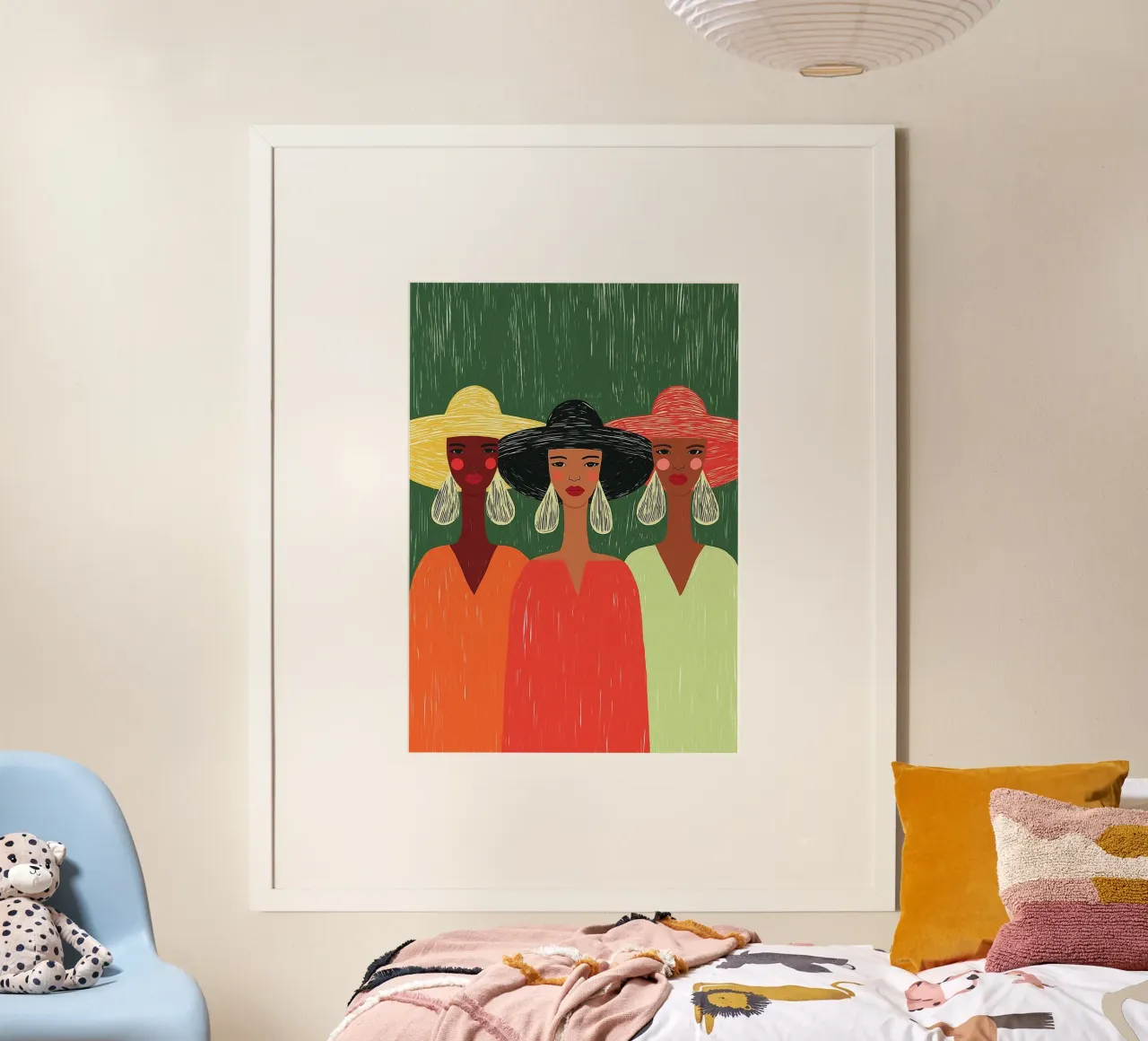 Tre donne alla moda - Cappelli audaci e Boho Chic poster da vintagepod