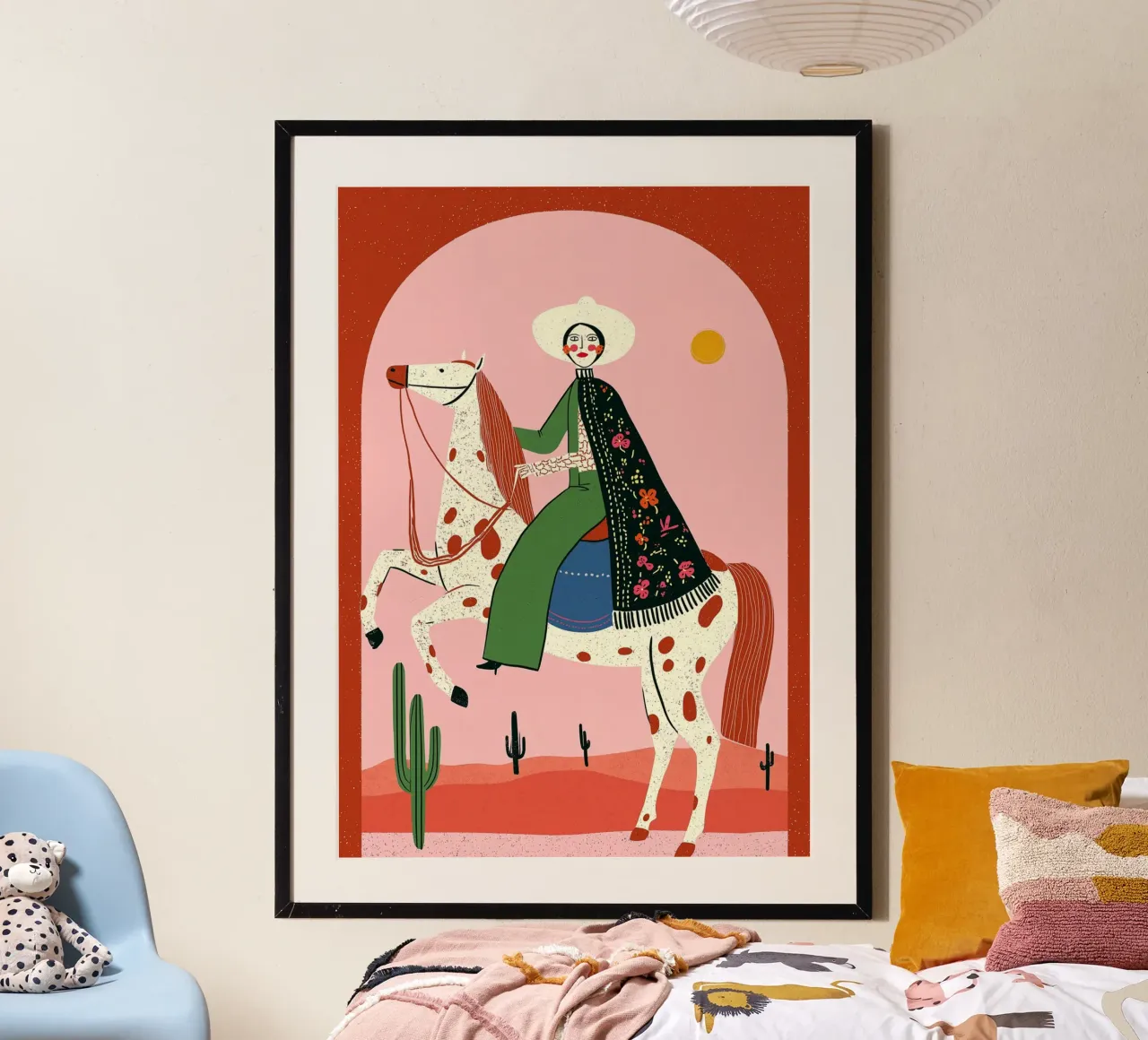 Charra e cavallo messicani - Scena folkloristica del deserto poster da vintagepod