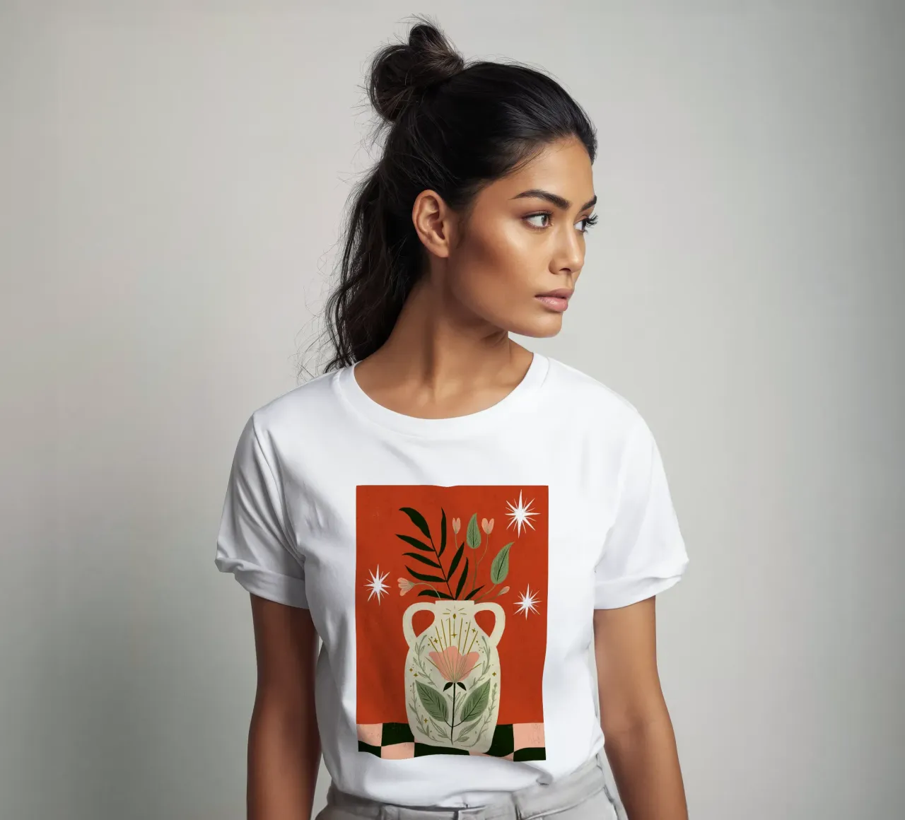 Jarrón Boho Folk Art - Estampado Botánico Mágico camiseta de vintagepod