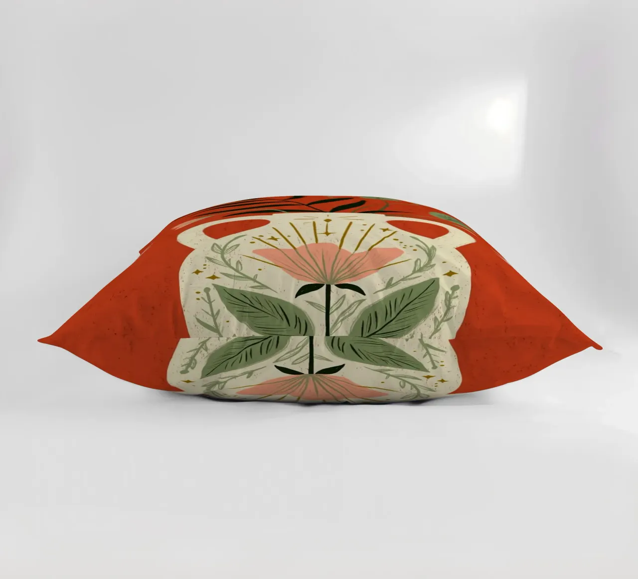 Boho Folk Art Vase - Magical Botanical Print decorative cushion by vintagepod