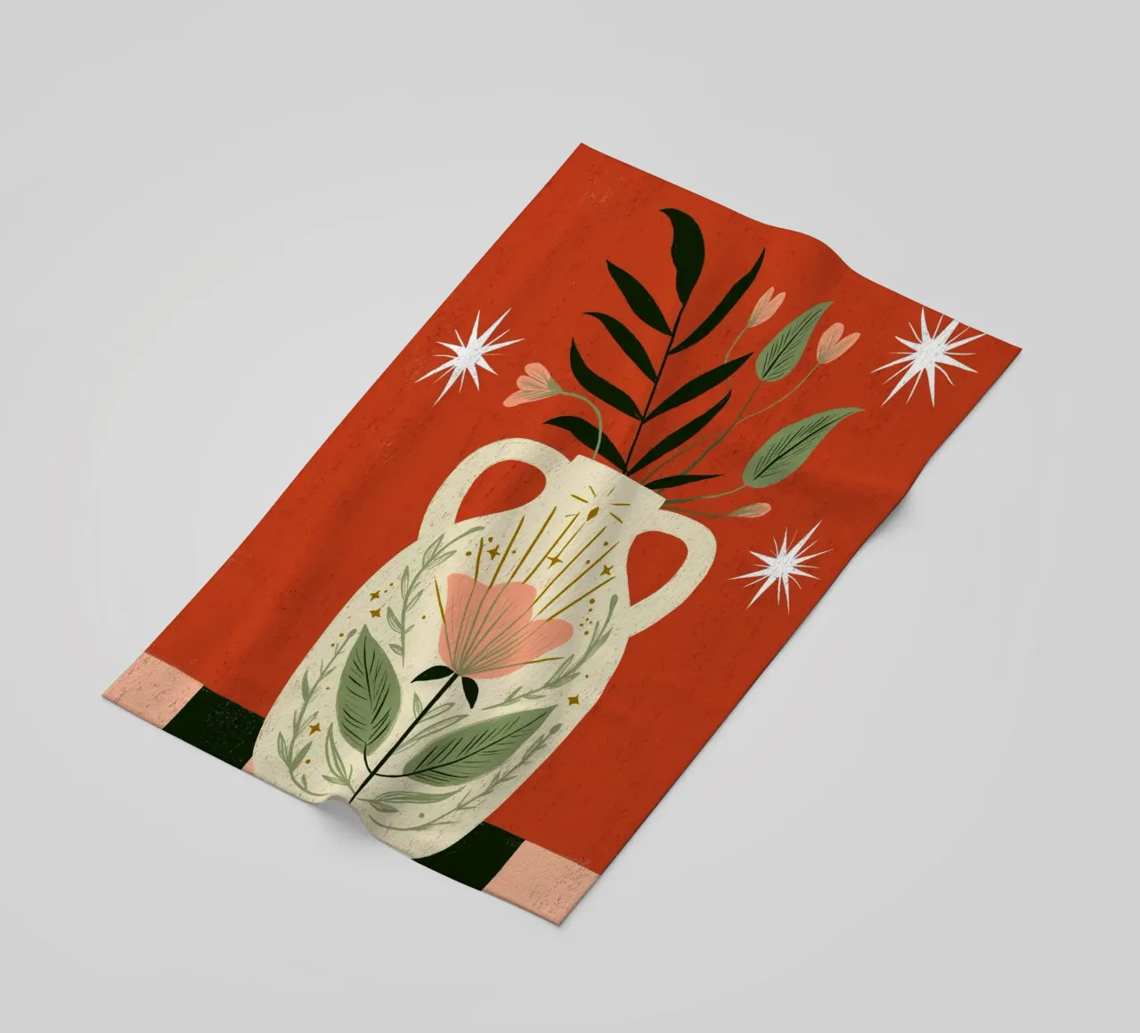 Jarrón Boho Folk Art - Estampado Botánico Mágico toalla de playa de vintagepod