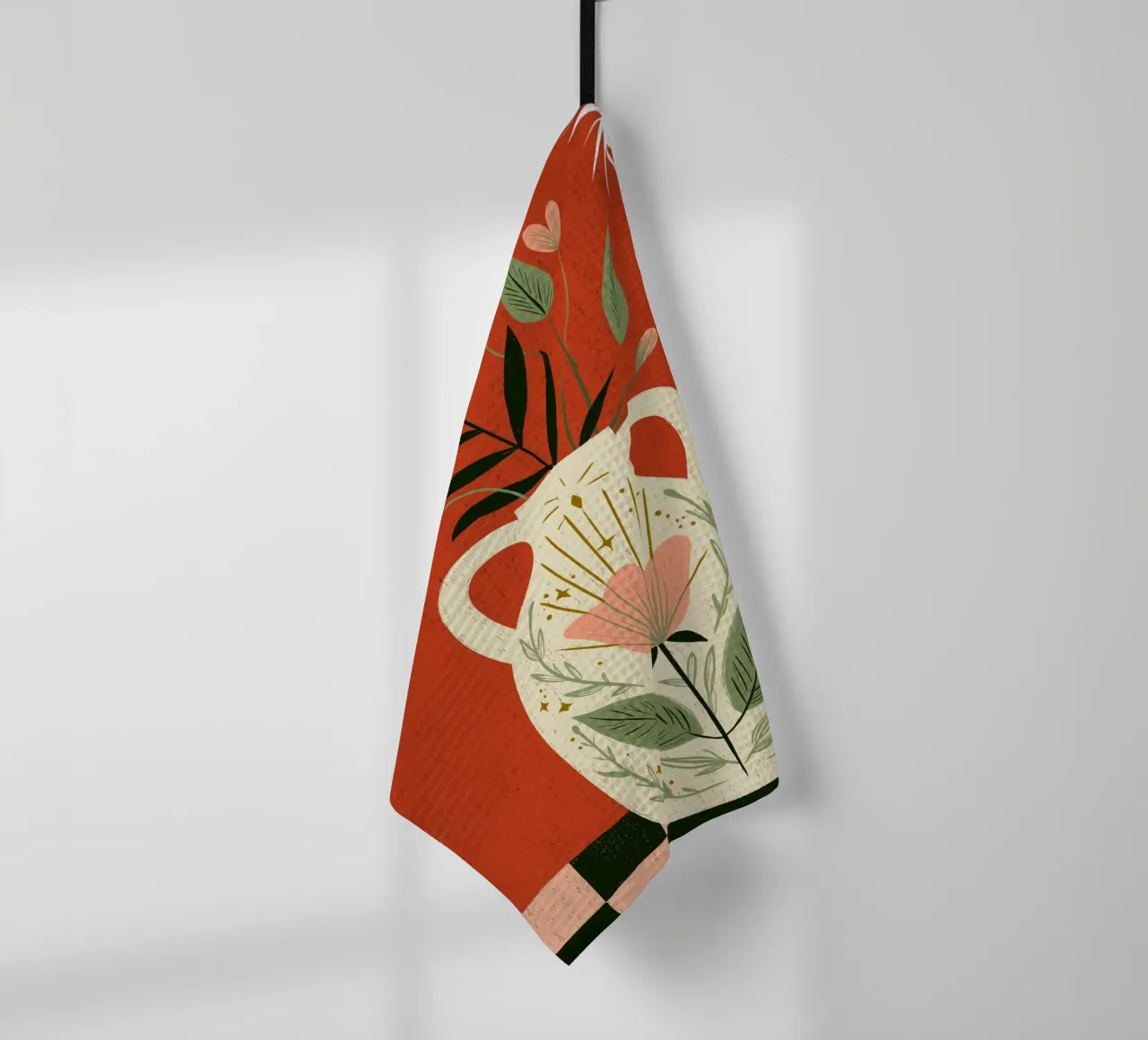 Vase Boho Folk Art - Magical Botanical Print torchon de vintagepod