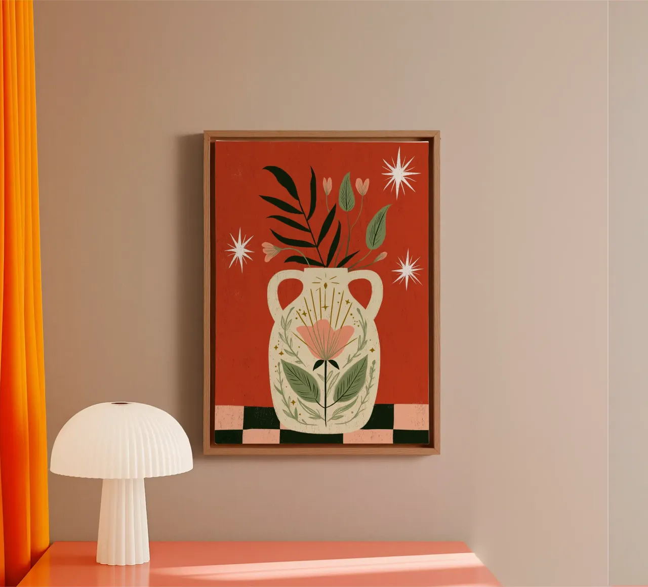 Boho Folk Art Vase - Magical Botanical Print canvas by vintagepod