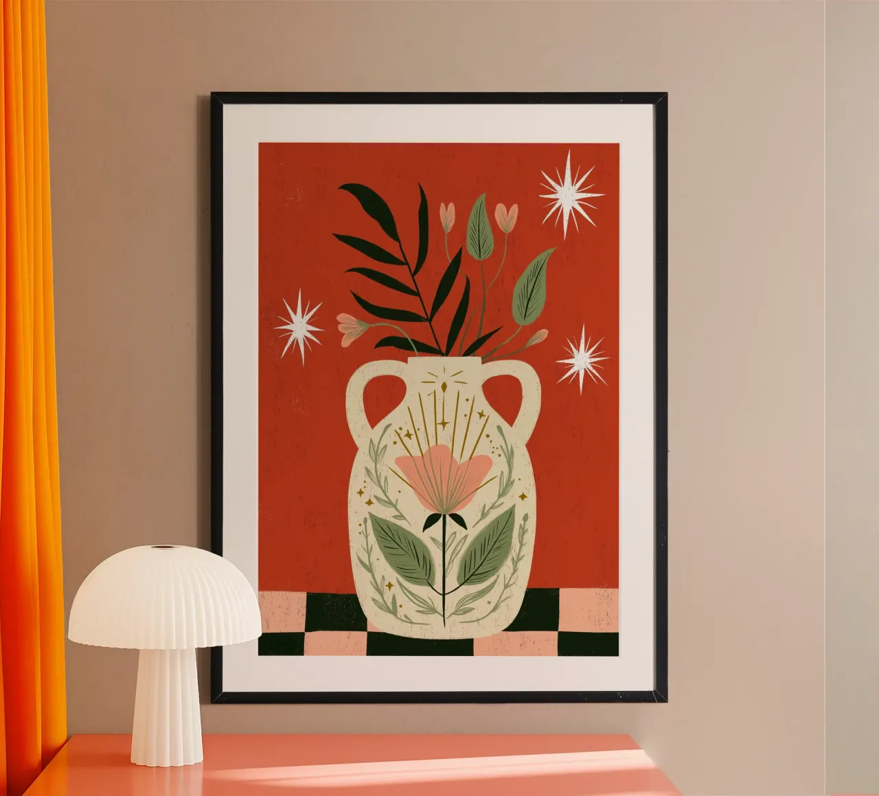 Jarrón Boho Folk Art - Estampado Botánico Mágico hahnemühle de vintagepod