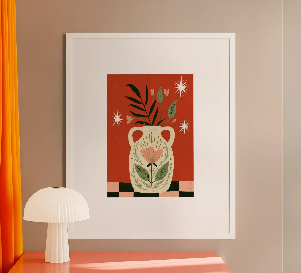 Jarrón Boho Folk Art - Estampado Botánico Mágico hahnemühle de vintagepod