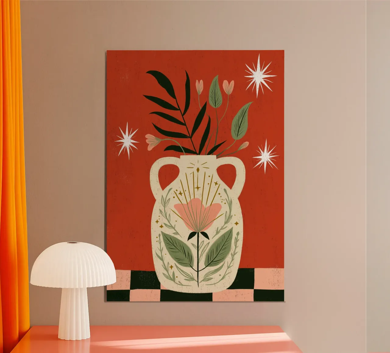 Jarrón Boho Folk Art - Estampado Botánico Mágico hahnemühle de vintagepod