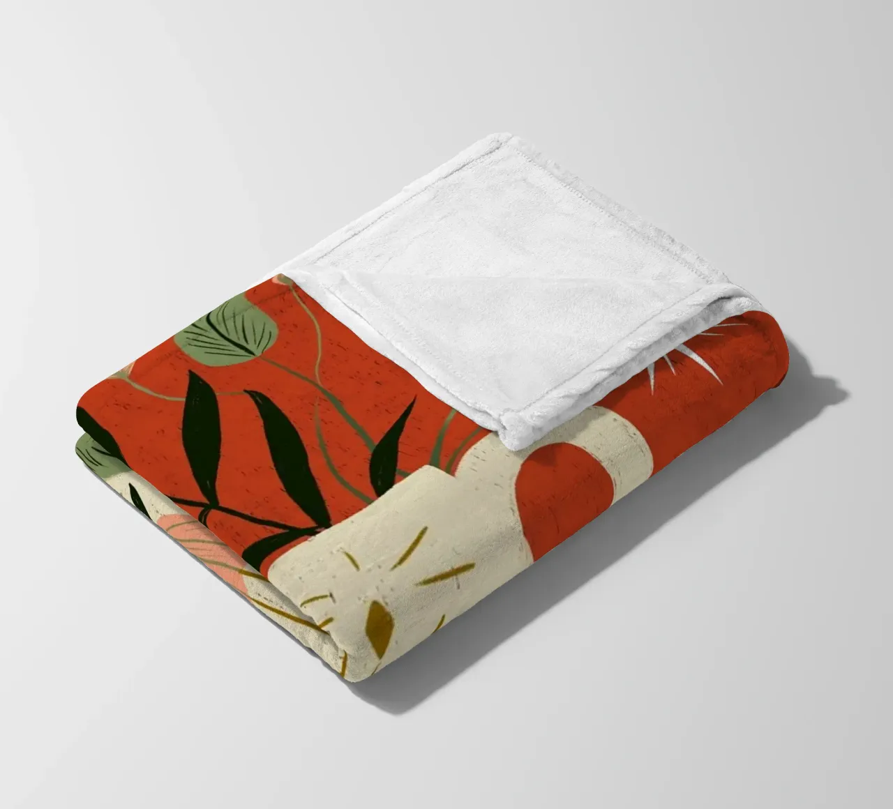 Boho Folk Art Vase - Magical Botanical Print fleece blanket by vintagepod