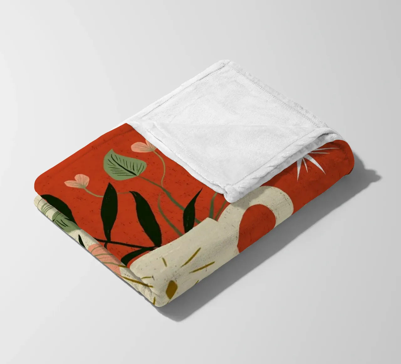 Boho Folk Art Vase - Magical Botanical Print fleece blanket by vintagepod