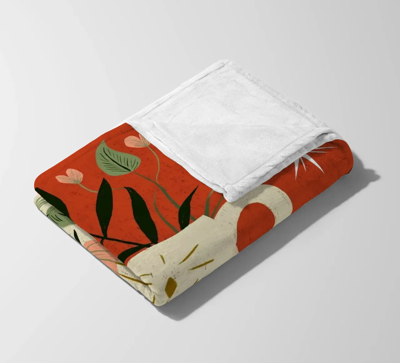 Boho Folk Art Vase - Magical Botanical Print fleece blanket by vintagepod