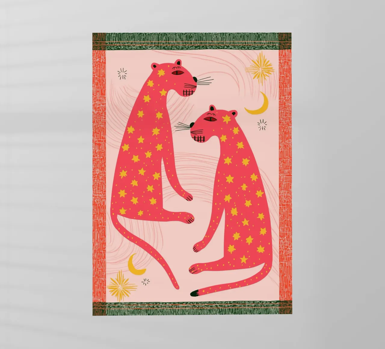Folk Art Estrella Leopardos - Bohemia Celestial Imprimir lámina retroiluminada de vintagepod