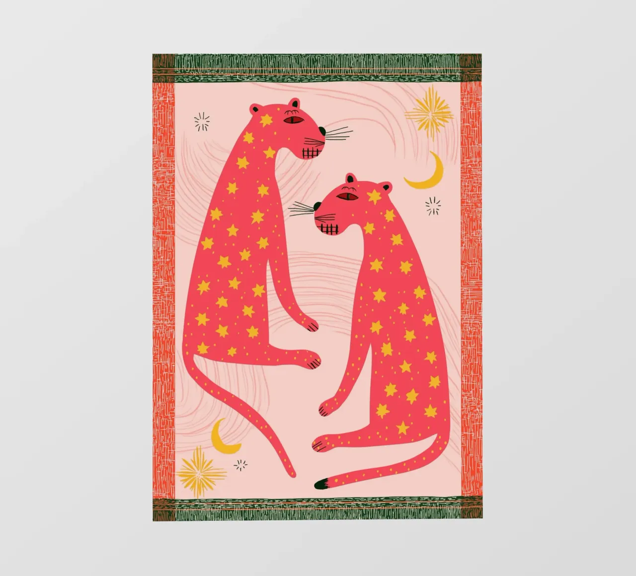 Folk Art Estrella Leopardos - Bohemia Celestial Imprimir lámina retroiluminada de vintagepod