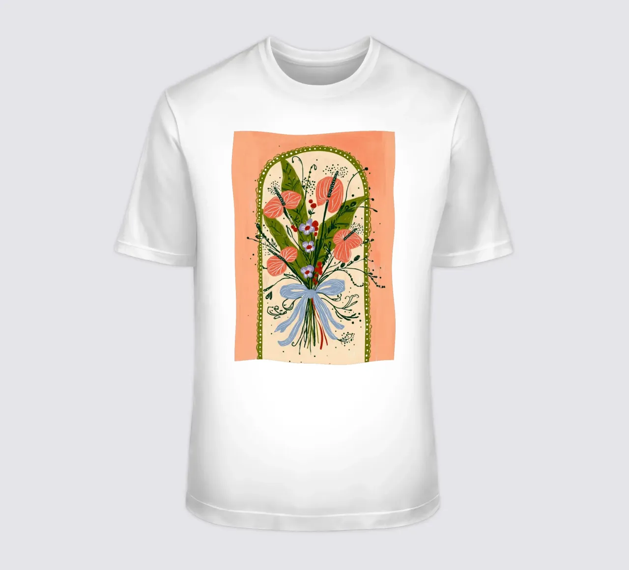 Bouquet di Anthurium Boho - Archway Floral Art t-shirt da vintagepod