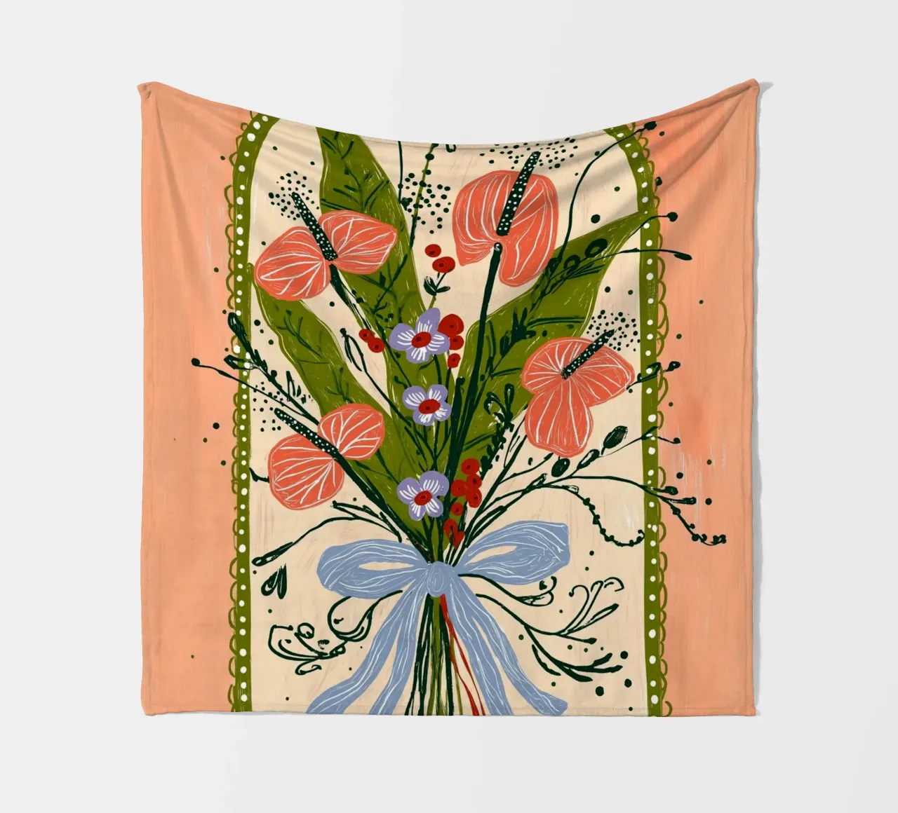 Bouquet di Anthurium Boho - Archway Floral Art coperta in pile da vintagepod