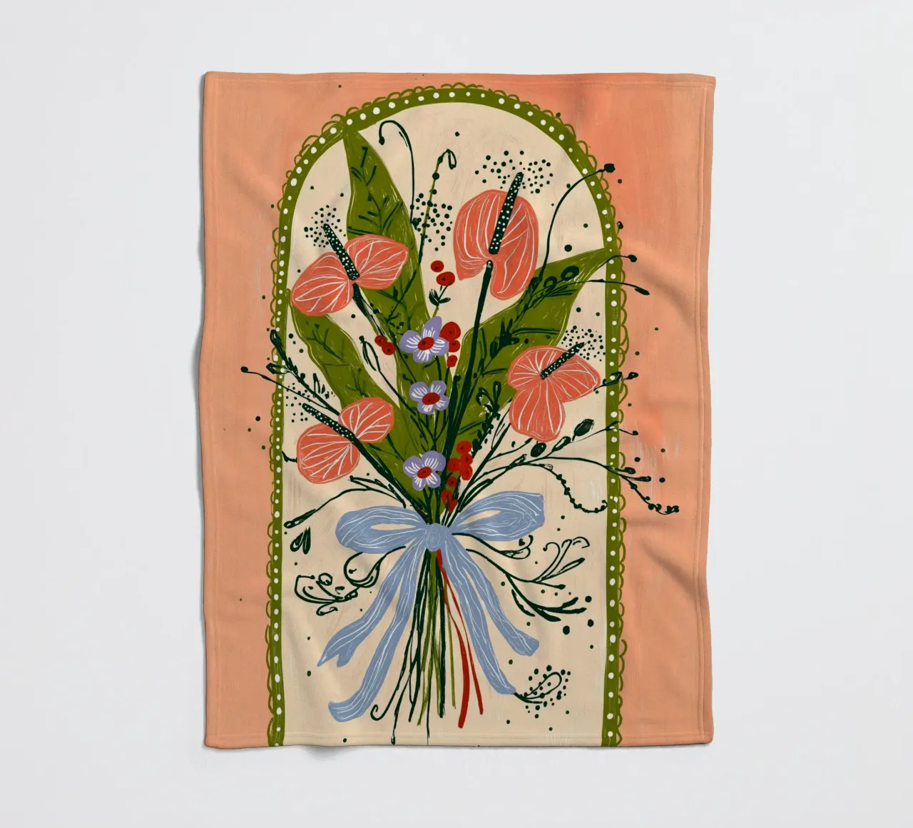 Bouquet di Anthurium Boho - Archway Floral Art coperta in pile da vintagepod