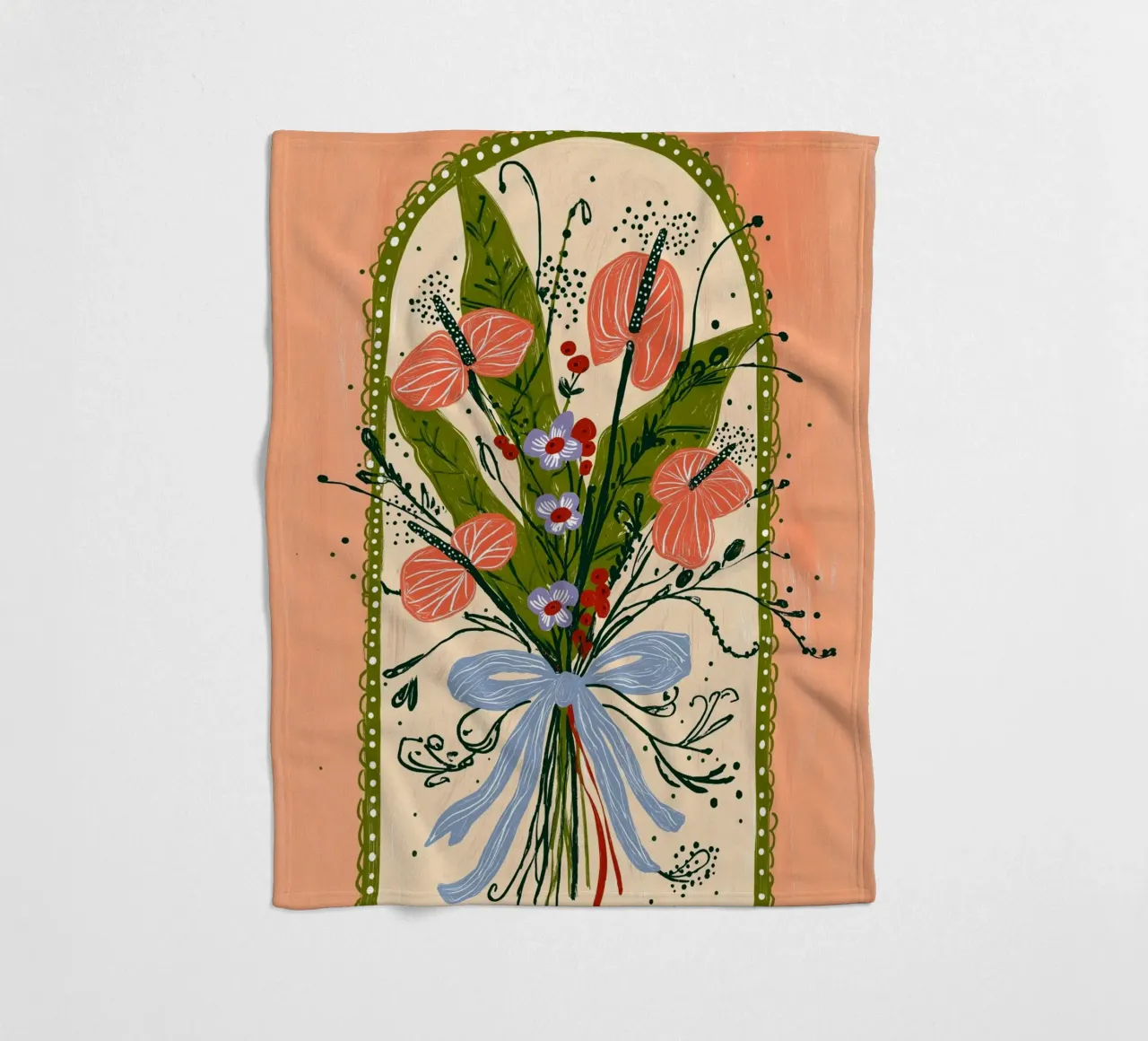 Bouquet di Anthurium Boho - Archway Floral Art coperta in pile da vintagepod