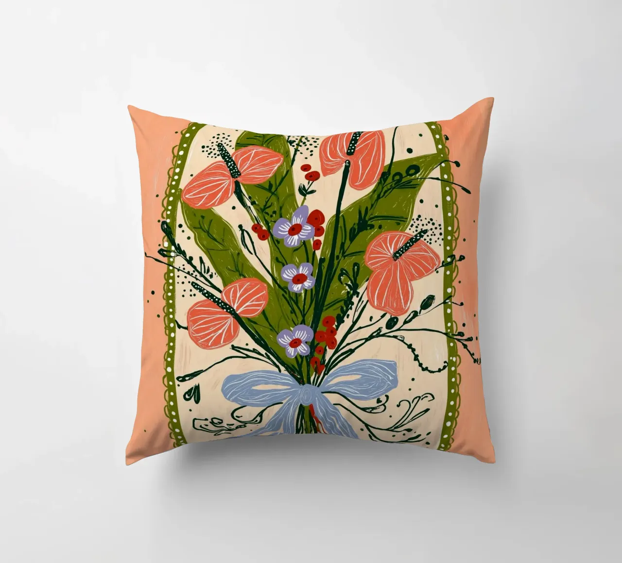 Bouquet di Anthurium Boho - Archway Floral Art cuscino da vintagepod