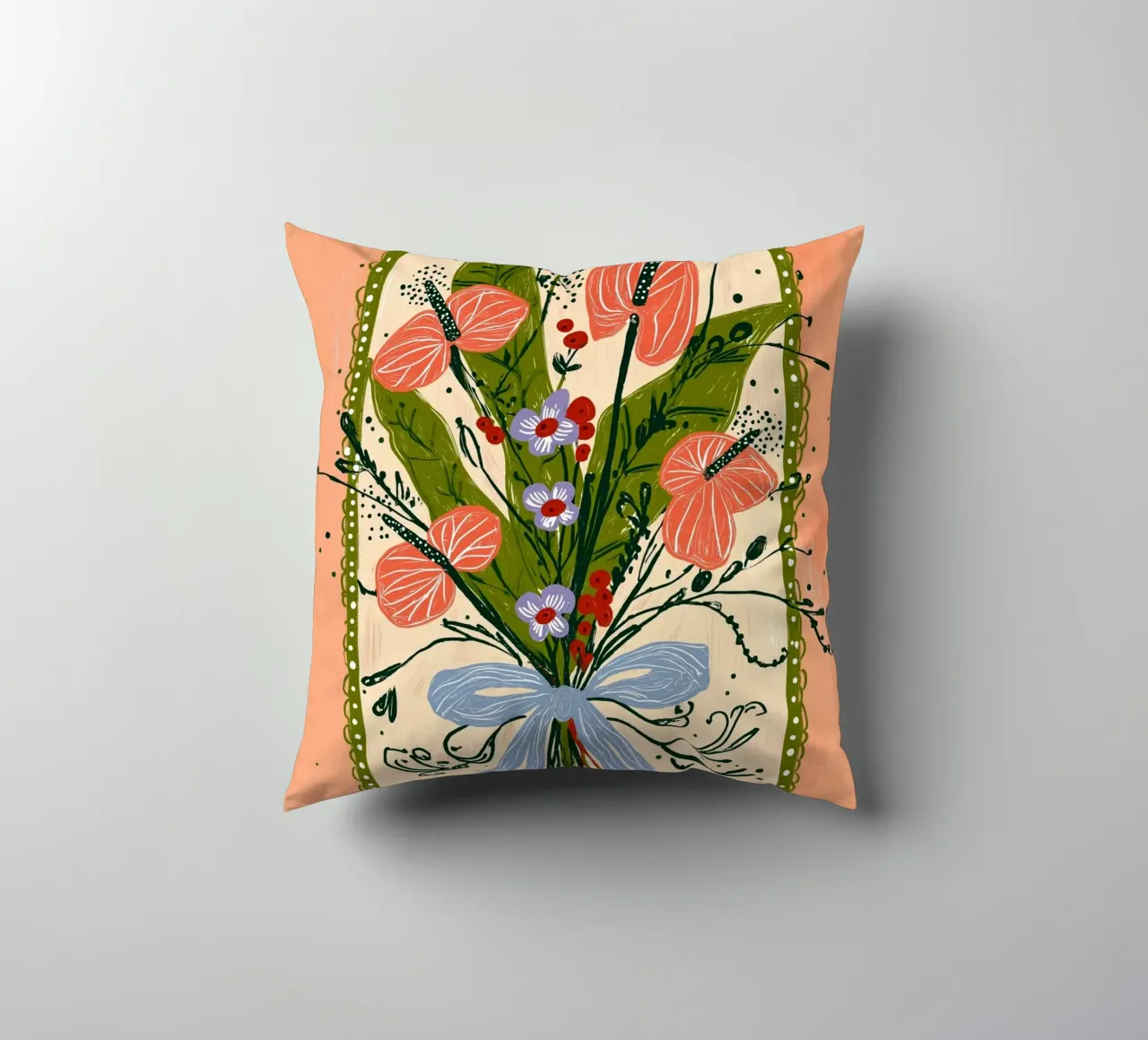 Bouquet di Anthurium Boho - Archway Floral Art cuscino da vintagepod