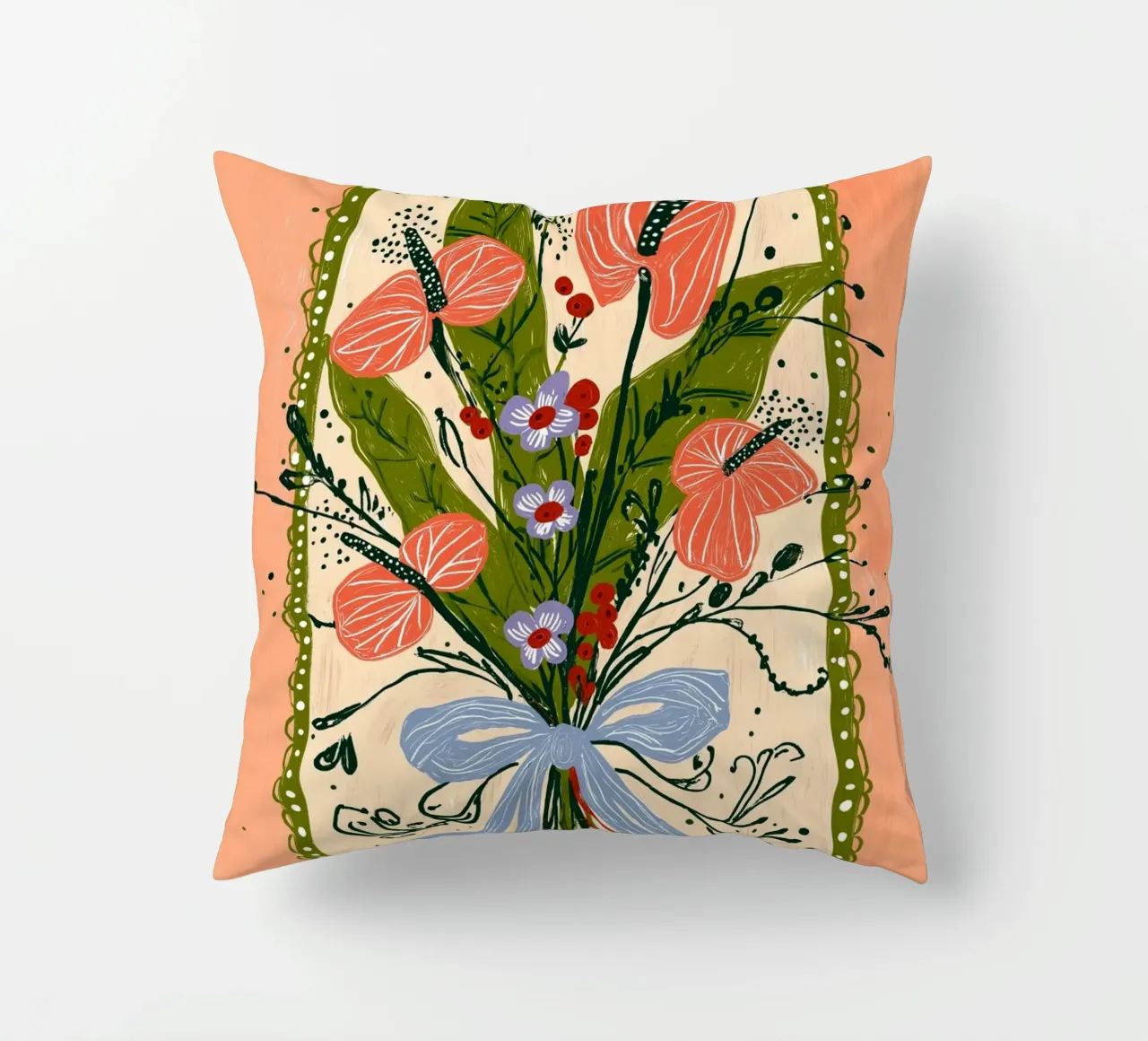 Bouquet di Anthurium Boho - Archway Floral Art cuscino da vintagepod