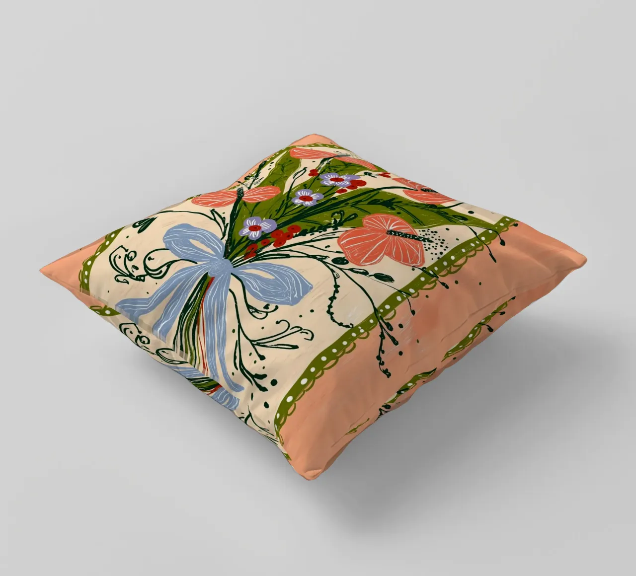 Bouquet di Anthurium Boho - Archway Floral Art cuscino da vintagepod