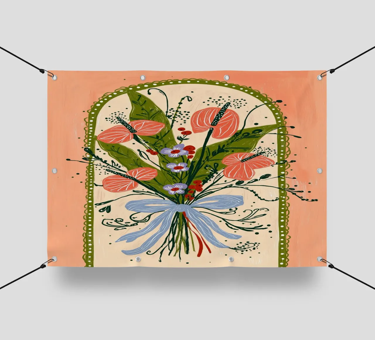 Bouquet di Anthurium Boho - Archway Floral Art telo in pvc da vintagepod