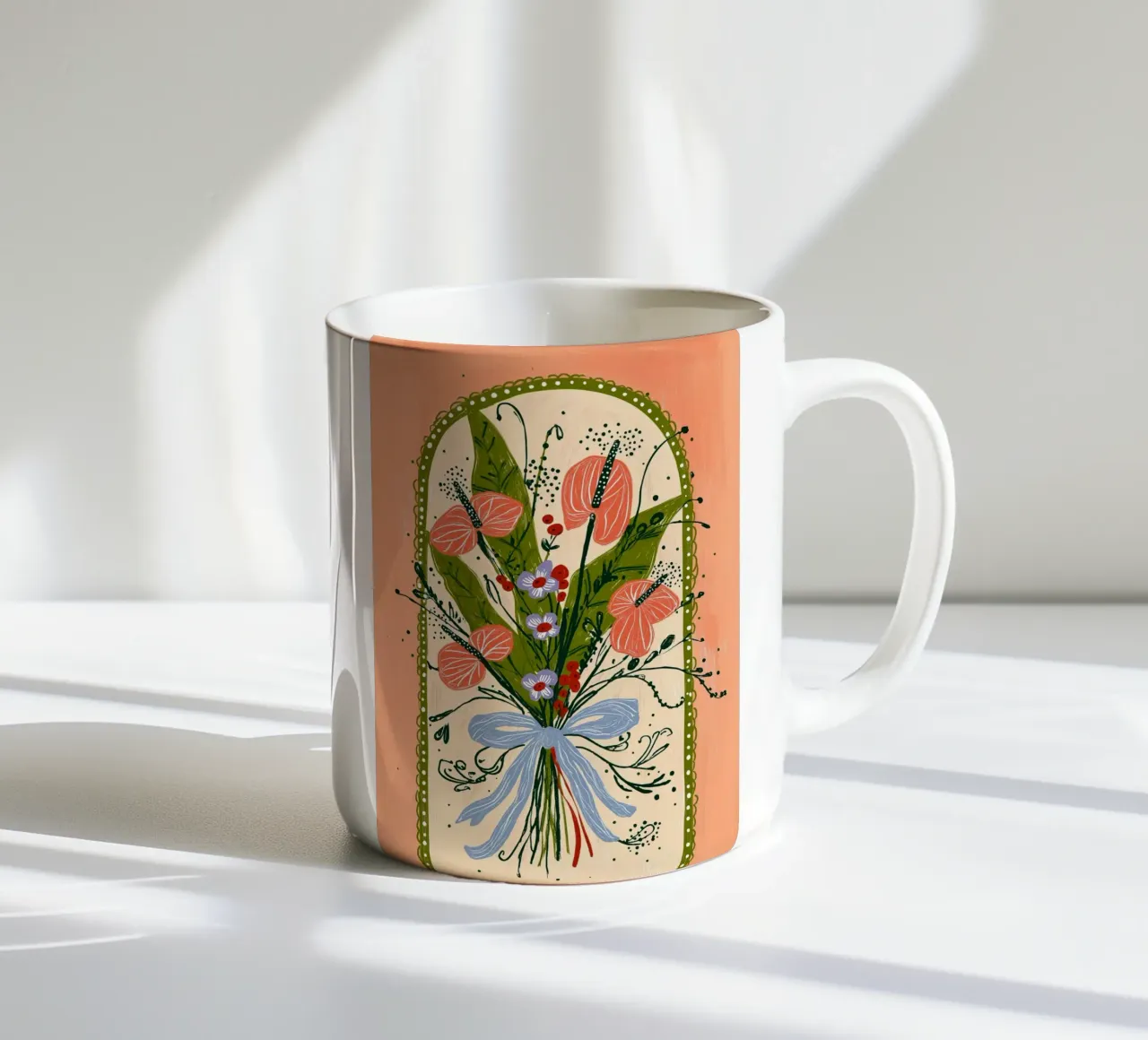 Bouquet di Anthurium Boho - Archway Floral Art tazza in ceramica da vintagepod