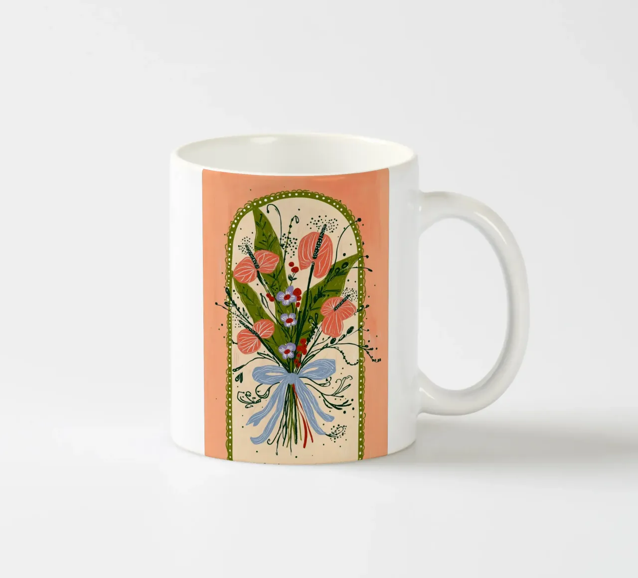 Bouquet di Anthurium Boho - Archway Floral Art tazza in ceramica da vintagepod