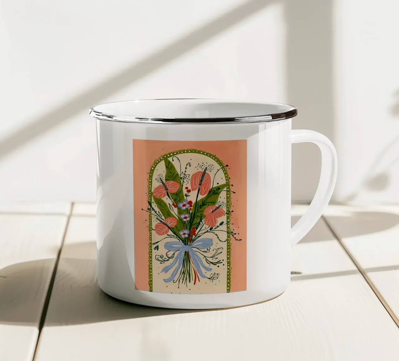 Bouquet di Anthurium Boho - Archway Floral Art tazza in smalto da vintagepod
