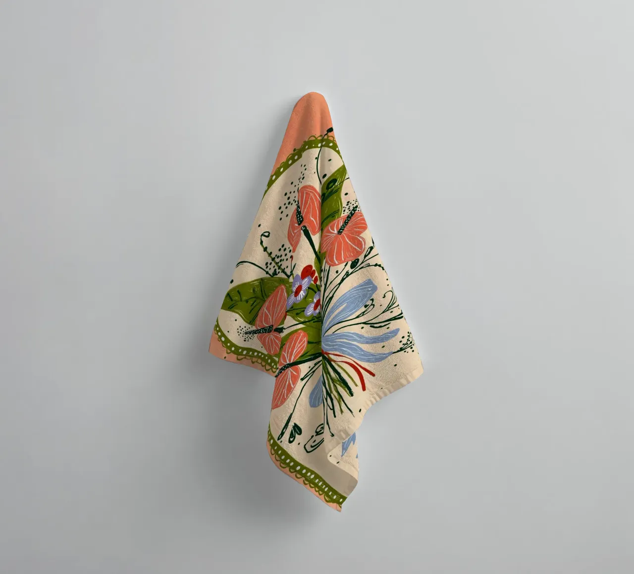 Bouquet di Anthurium Boho - Archway Floral Art asciugamano da bagno da vintagepod