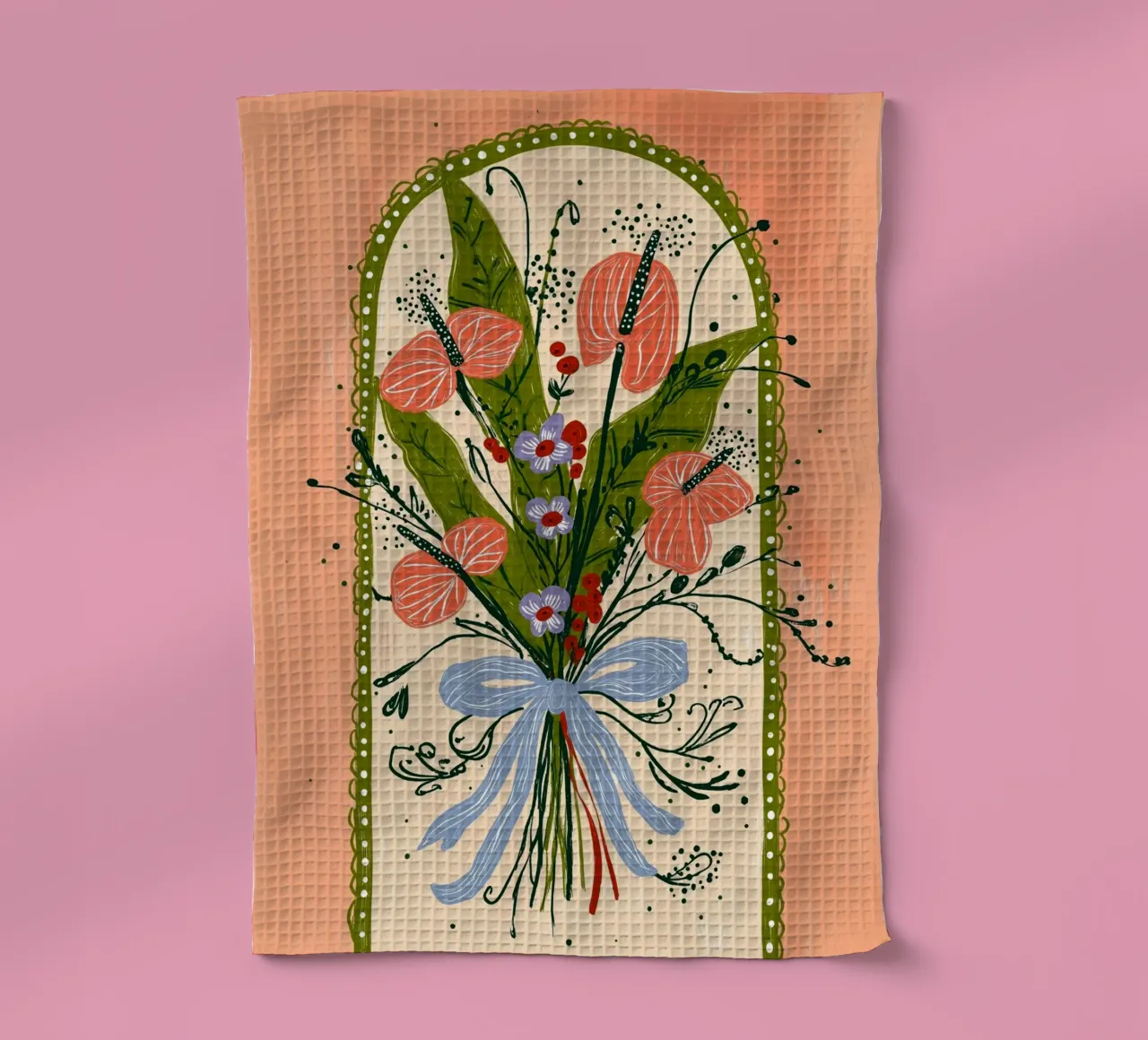 Bouquet di Anthurium Boho - Archway Floral Art canovaccio da cucina da vintagepod