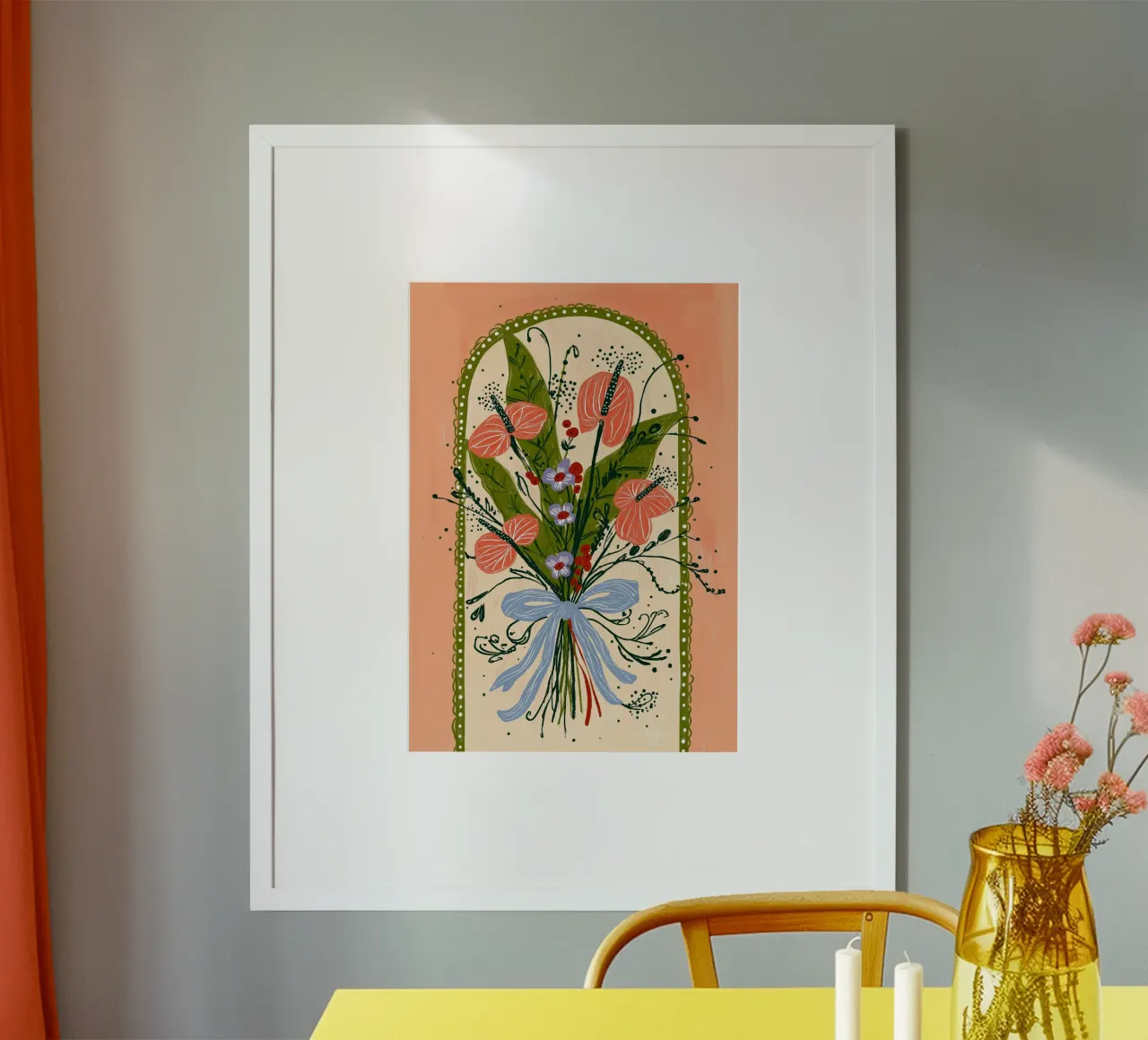 Bouquet di Anthurium Boho - Archway Floral Art carta hahnemühle da vintagepod