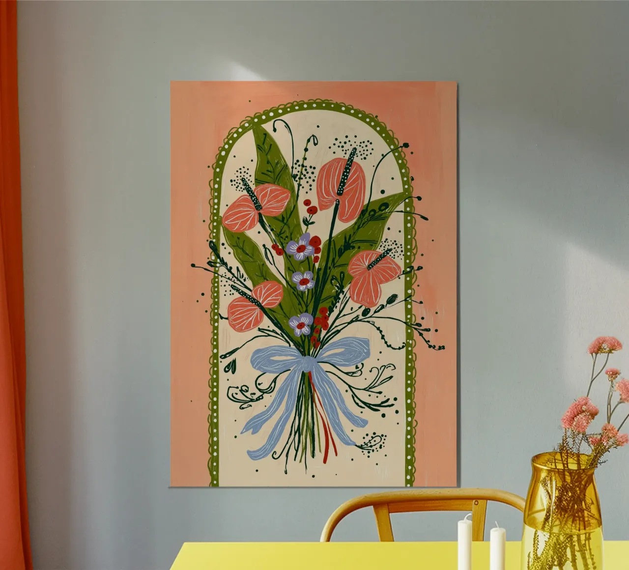Bouquet di Anthurium Boho - Archway Floral Art carta hahnemühle da vintagepod