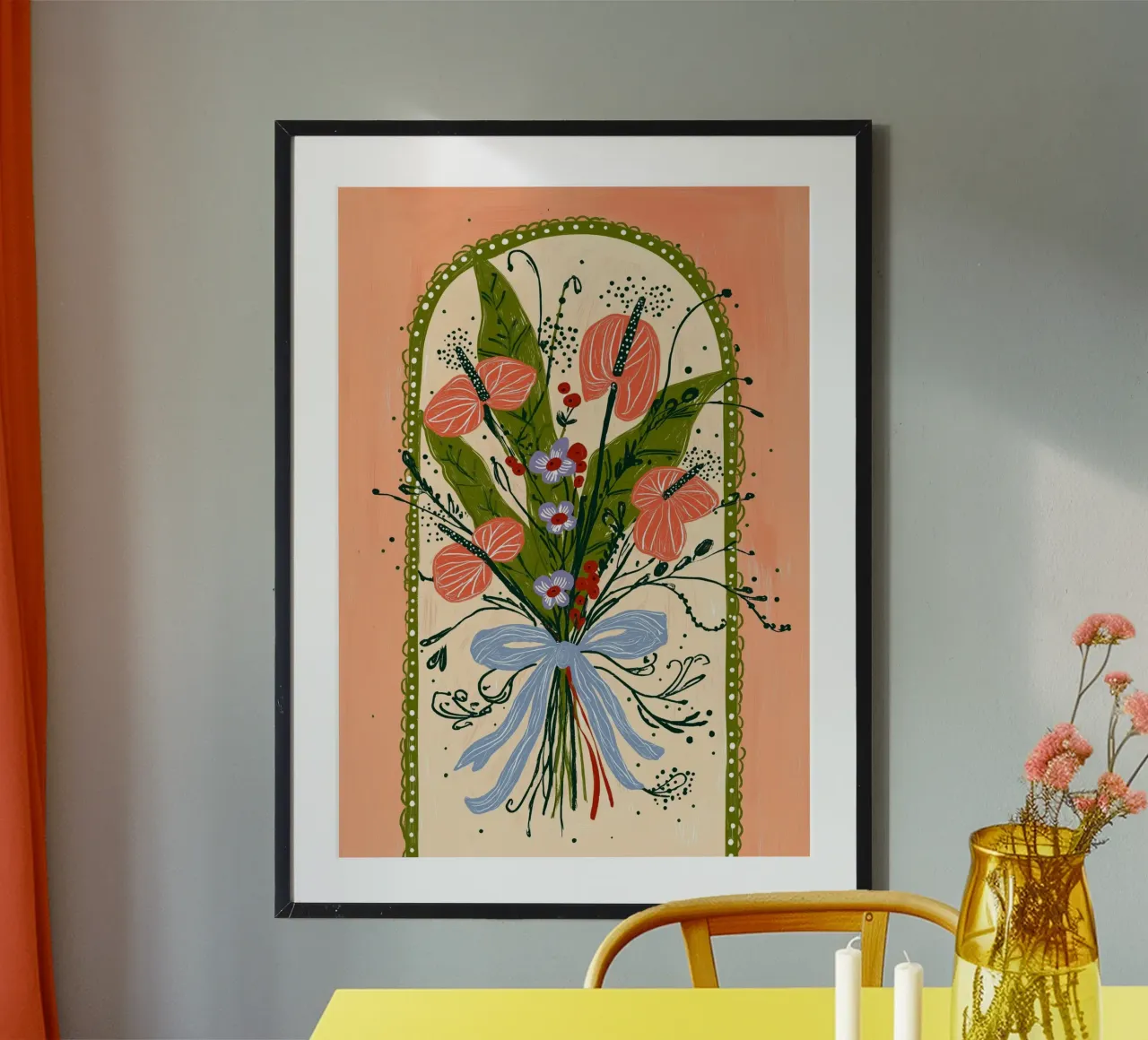 Bouquet di Anthurium Boho - Archway Floral Art carta hahnemühle da vintagepod