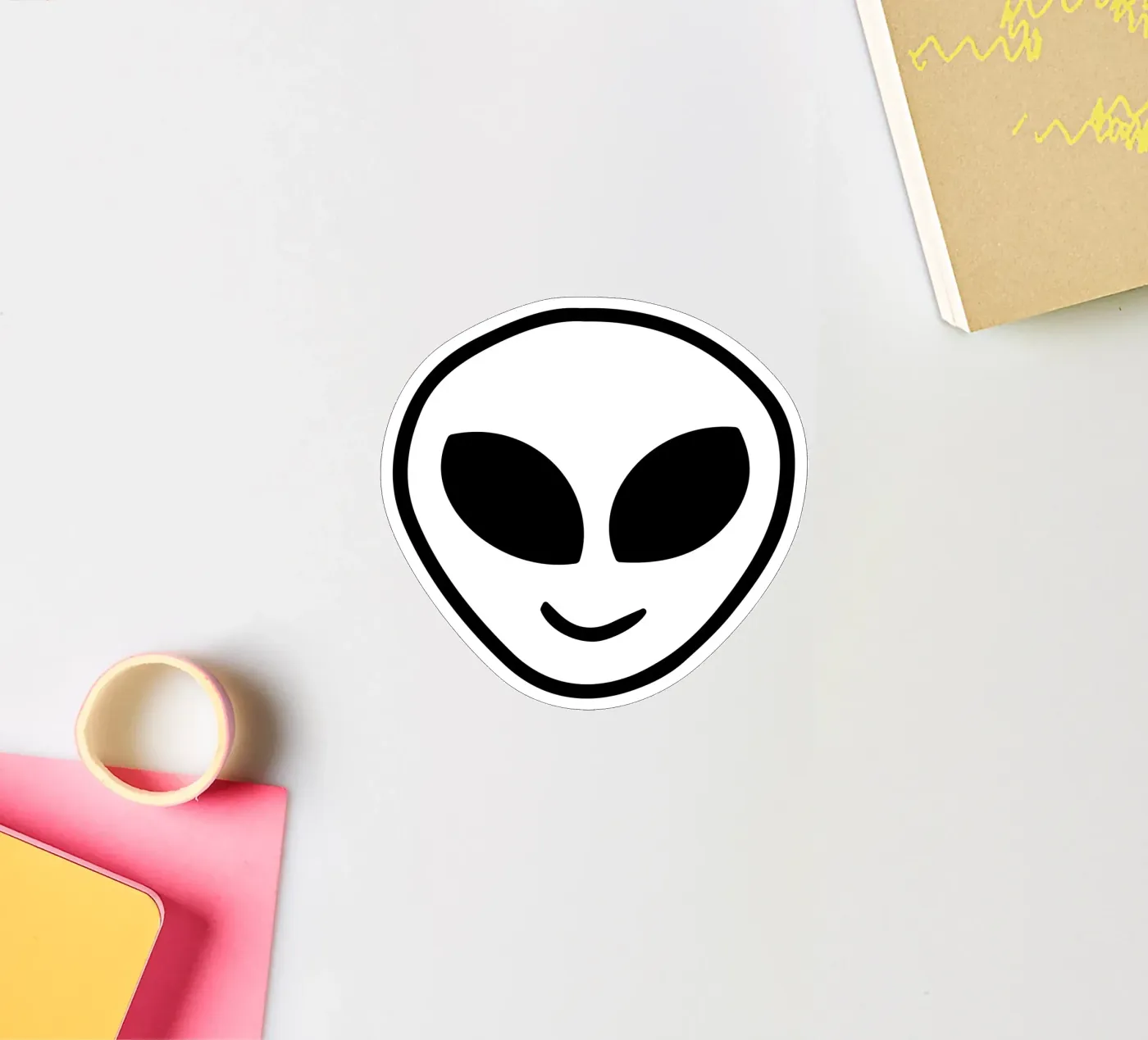 friendly alien sticker by Sticker King