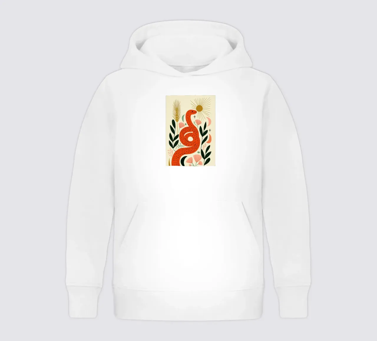 Boho Snake & Sun - Mystical Desert Botanical Art kids hoodie by vintagepod