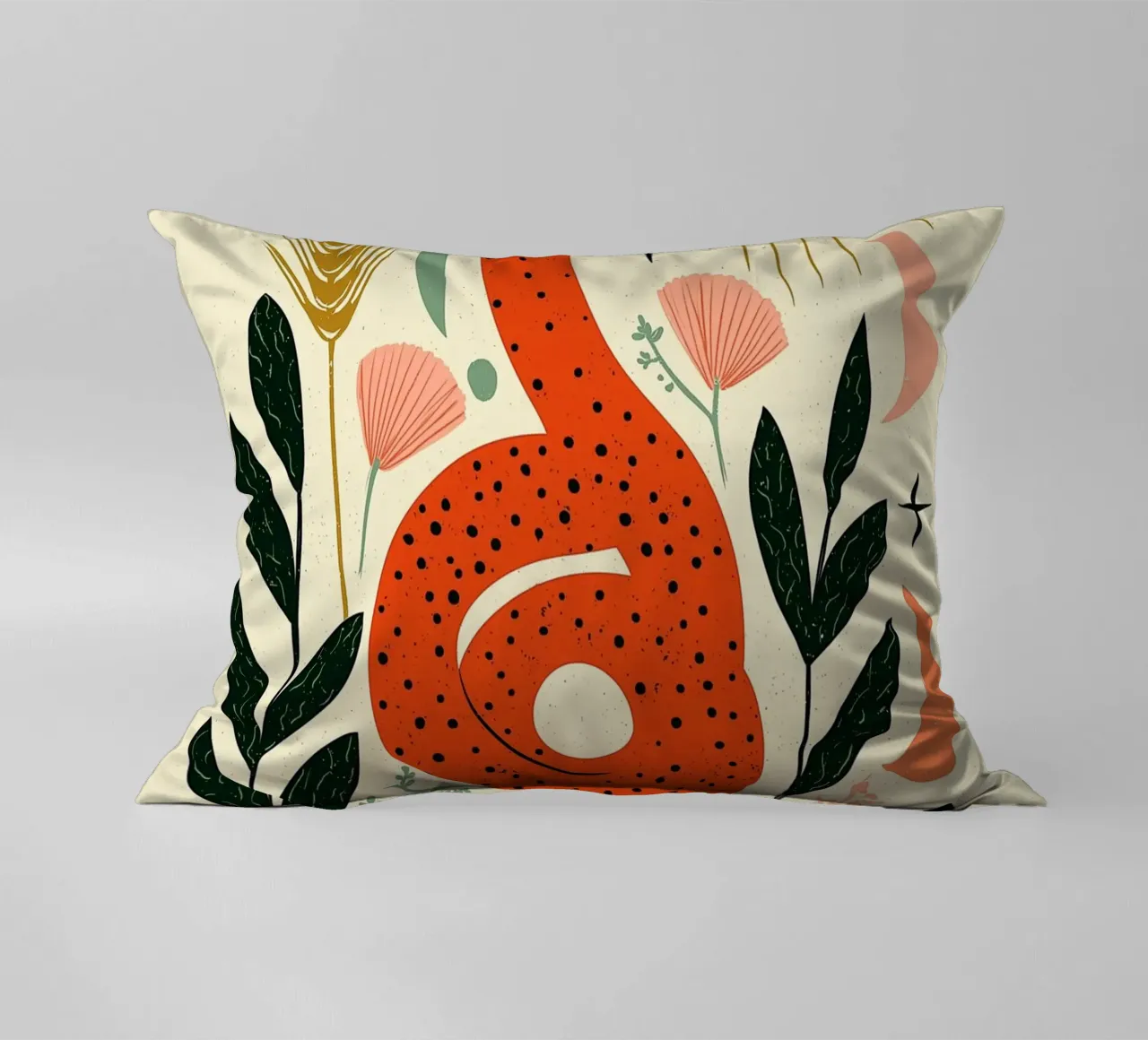 Boho Snake & Sun - Mystical Desert Botanical Art decorative cushion by vintagepod