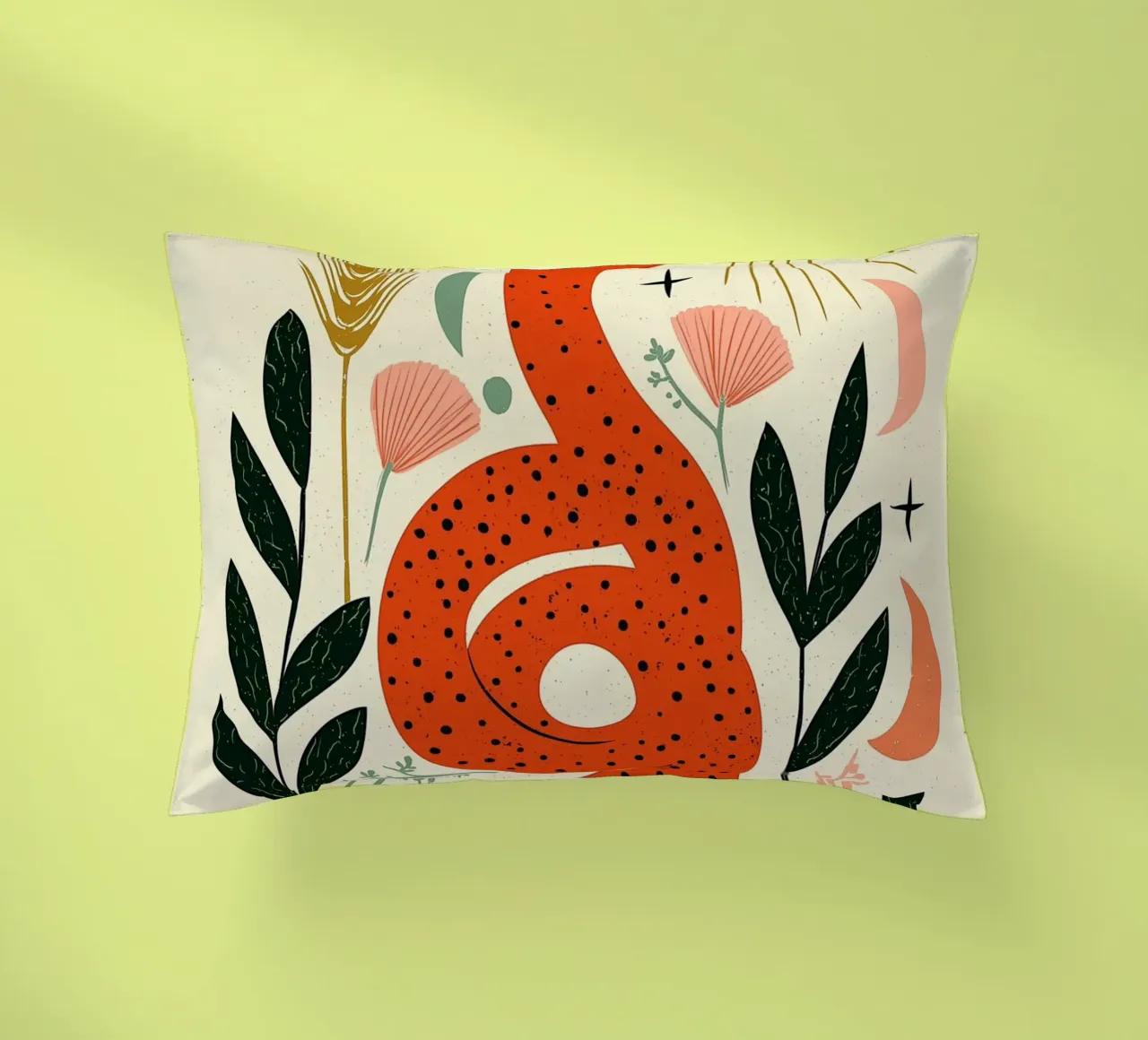 Boho Snake & Sun - Mystical Desert Botanical Art decorative cushion by vintagepod