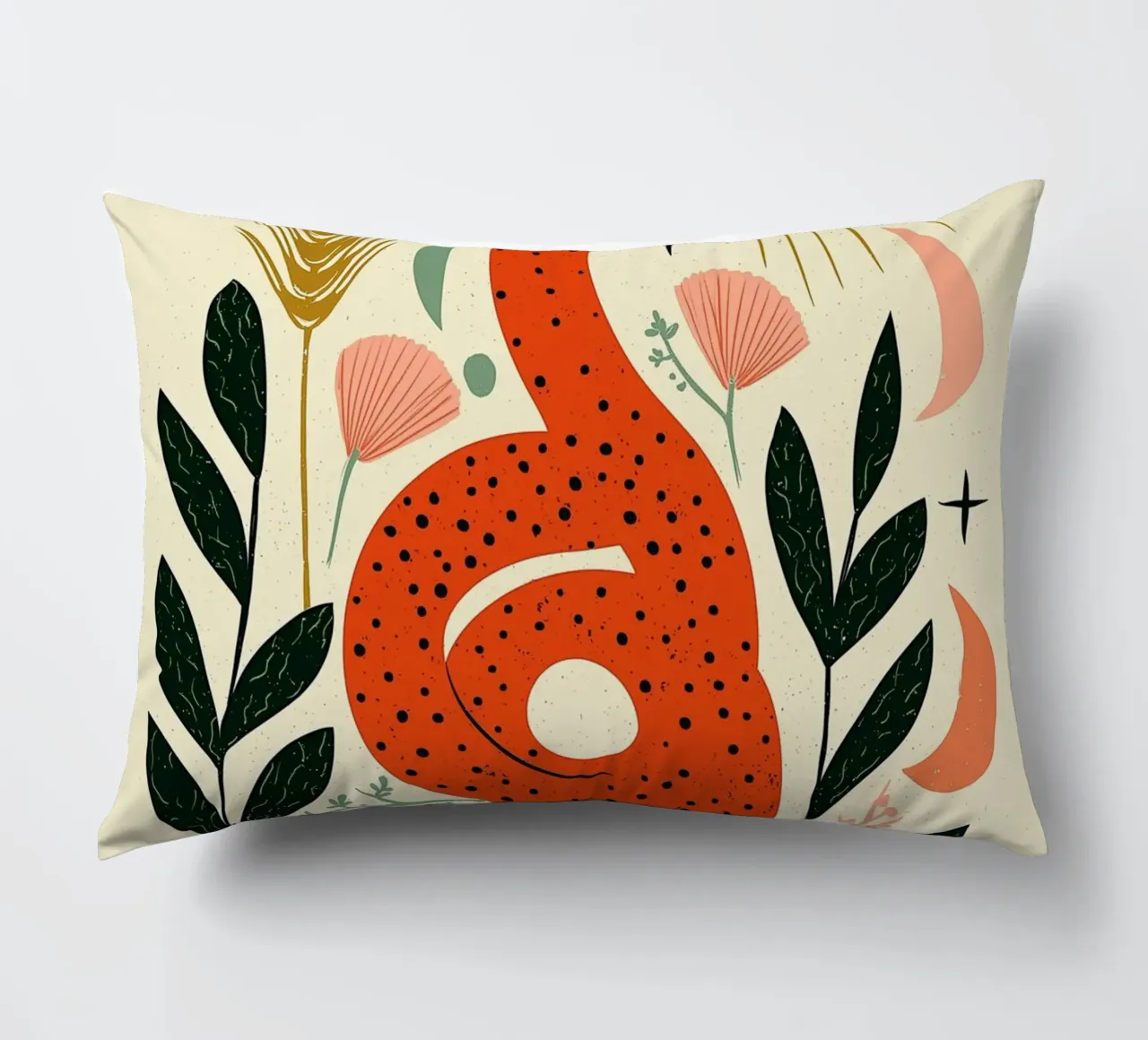 Boho Snake & Sun - Mystical Desert Botanical Art decorative cushion by vintagepod