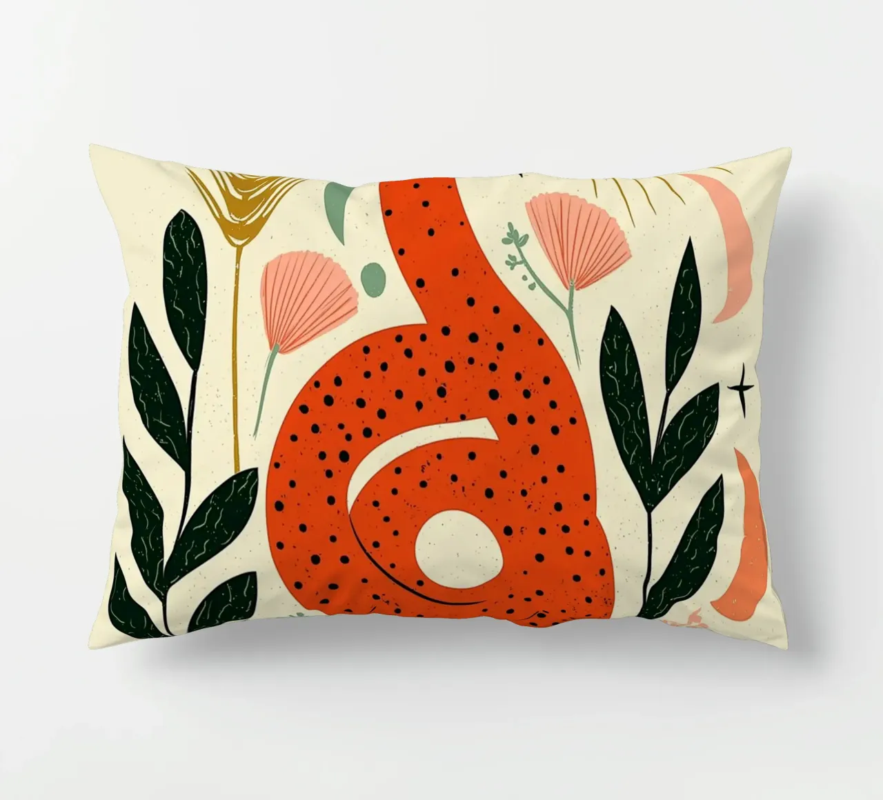Boho Snake & Sun - Mystical Desert Botanical Art decorative cushion by vintagepod