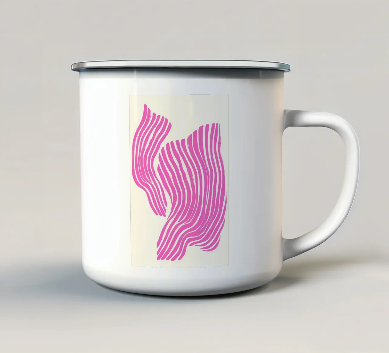 Onde astratte rosa vibranti - Pattern art moderno tazza in smalto da vintagepod