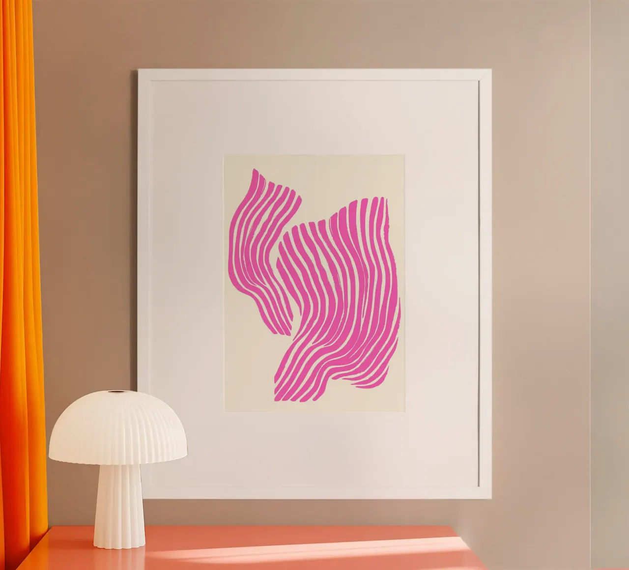 Onde astratte rosa vibranti - Pattern art moderno carta hahnemühle da vintagepod