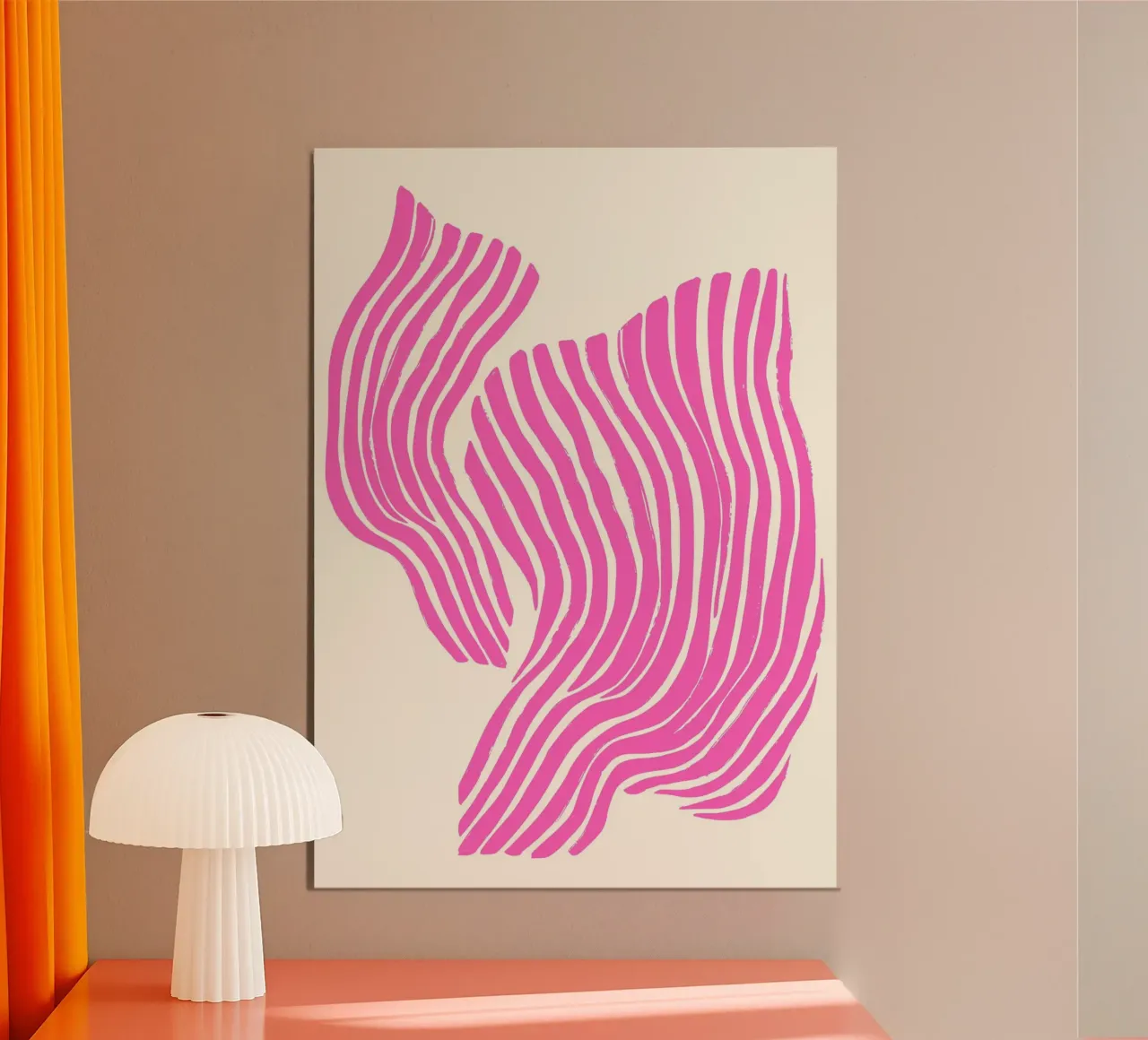 Onde astratte rosa vibranti - Pattern art moderno carta hahnemühle da vintagepod