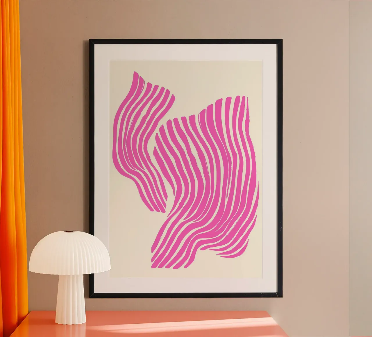 Onde astratte rosa vibranti - Pattern art moderno carta hahnemühle da vintagepod