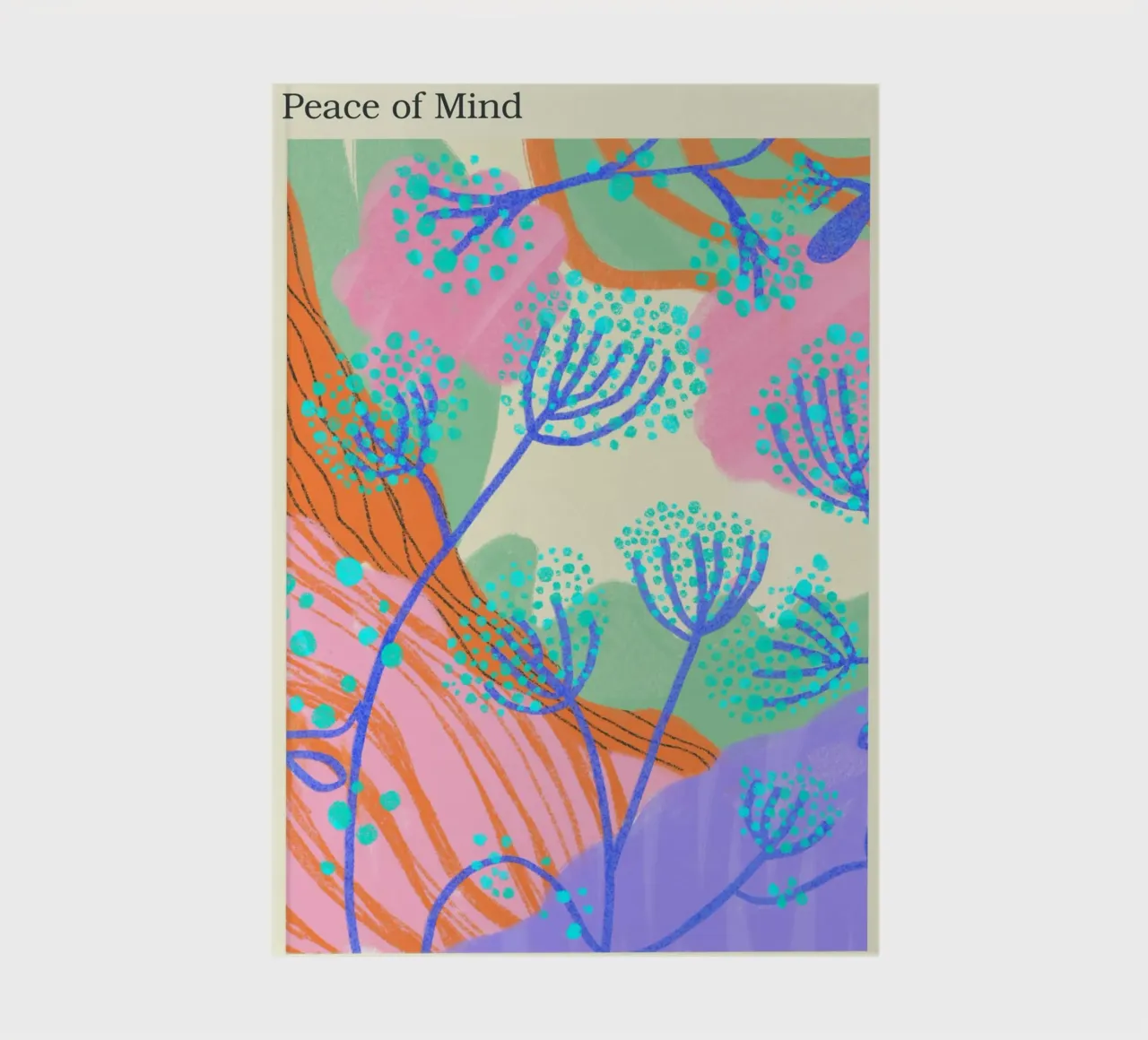 "Peace of Mind" - Abstract Botanical Serenity notebook by vintagepod