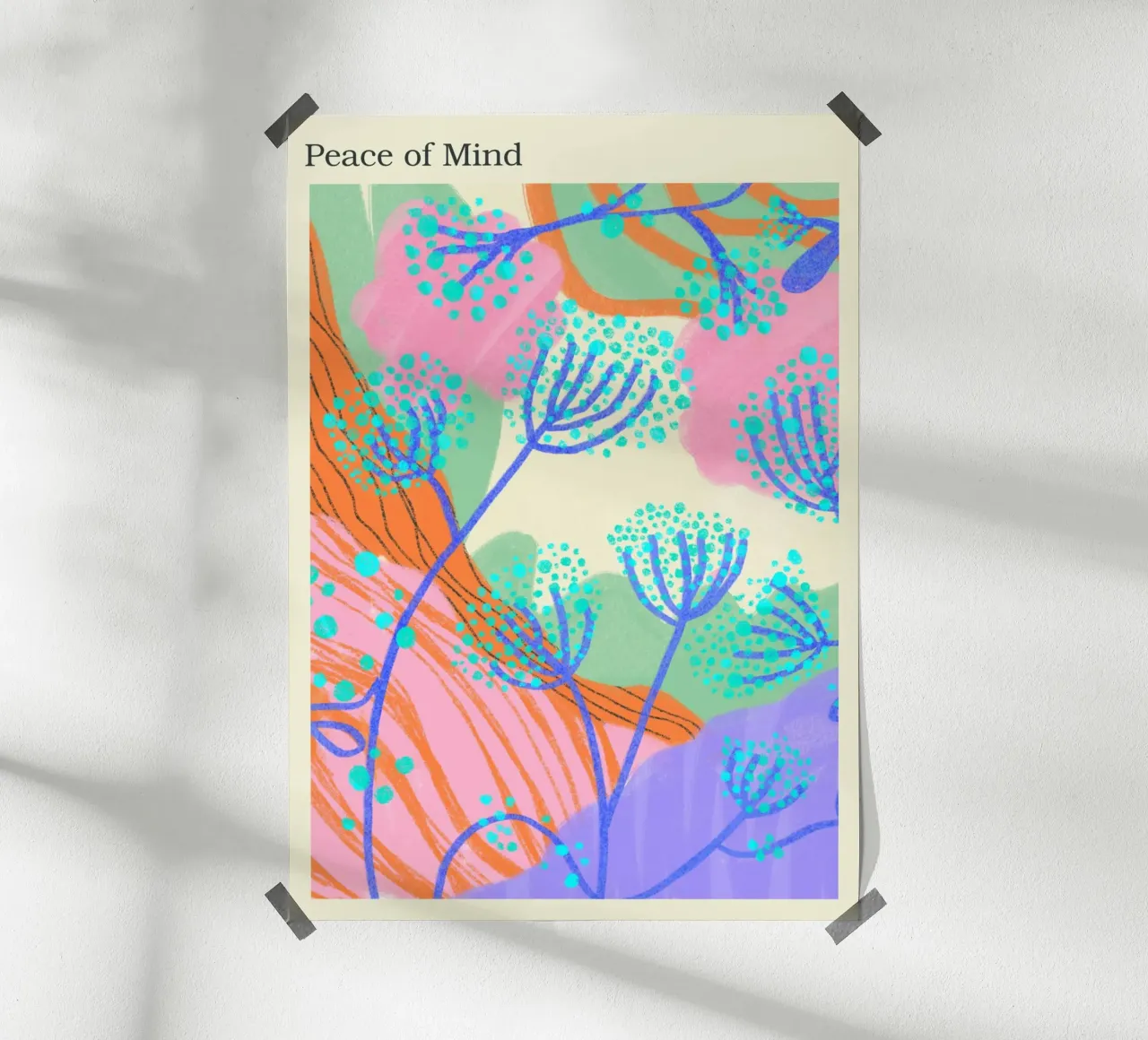 "Peace of Mind" - Abstract Botanical Serenity poster by vintagepod